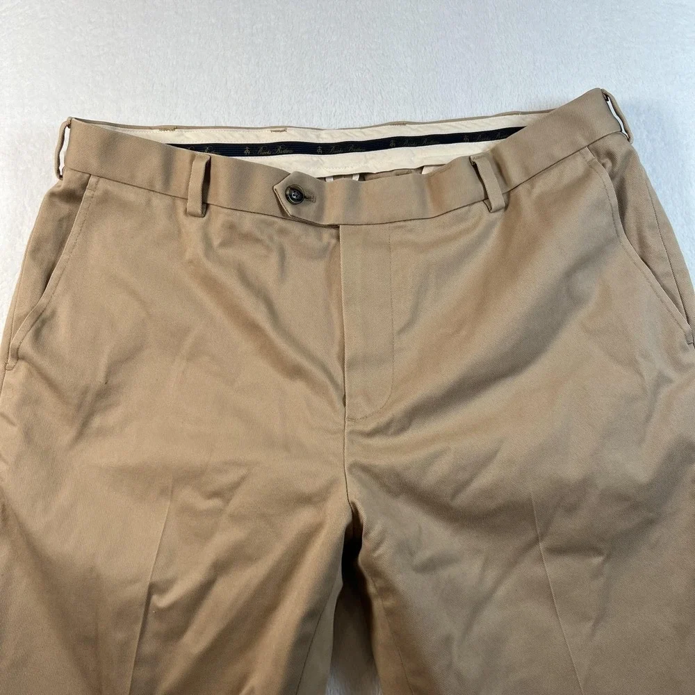 Brooks‎ Brothers Pants Mens 36x34 Beige Advantage Chino Slim Stretch